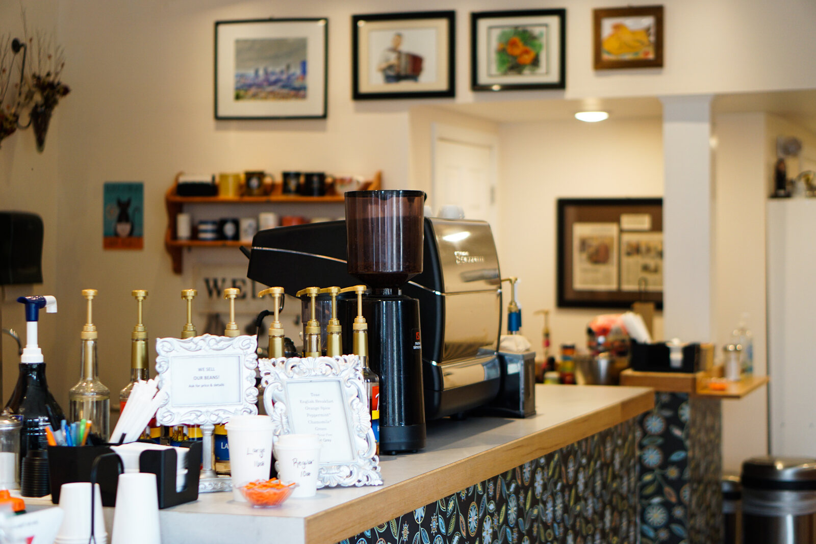 The espresso machine behind the counter