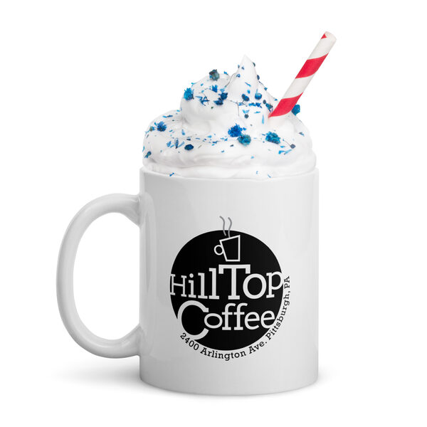 Hilltop Coffee Mug (White, Black logo)